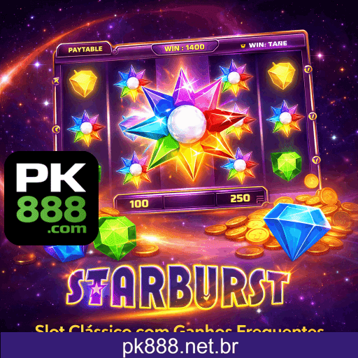 slots Starburst NetEnt com joias coloridas